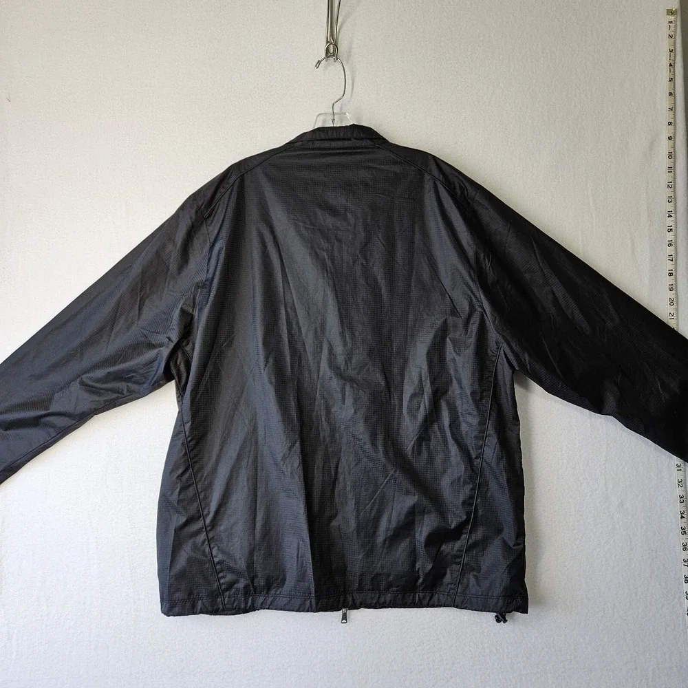 Greg Norman Windbreaker Jacket Men Large Black Long Sleeve Full Zip Pocket Golf